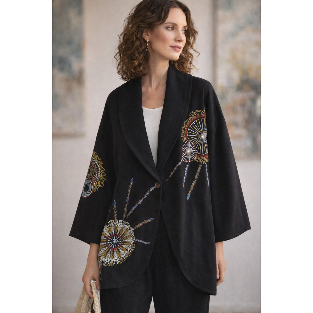 Anthony Originals Kimono Art Jacket Embroidered Wearable Art Anthropologie Style